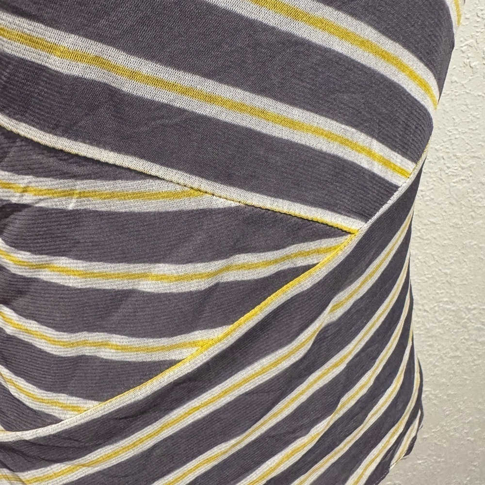 Lynn Ritchie SILVER brands Striped Gray and Yellow Women's Top. Sz L - Picture 4 of 7